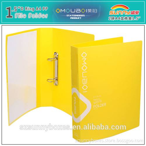 Wholesale A4 Color PP Clear Pocket 2 Ring Binder Presentation Folder